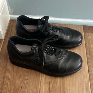 SAS Free Time black leather orthopedic walking comfort shoes 10 Wide